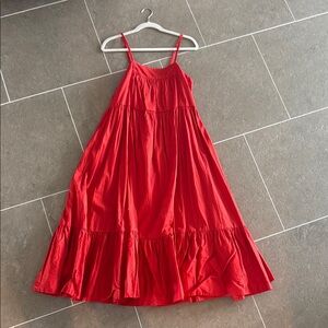 MIKOH Pocketed Easy Red Maxi Dress (M)